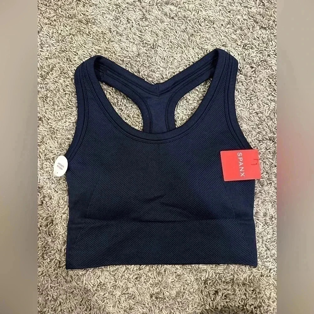 Spanx Ribbed Medium Impact Bra- XS